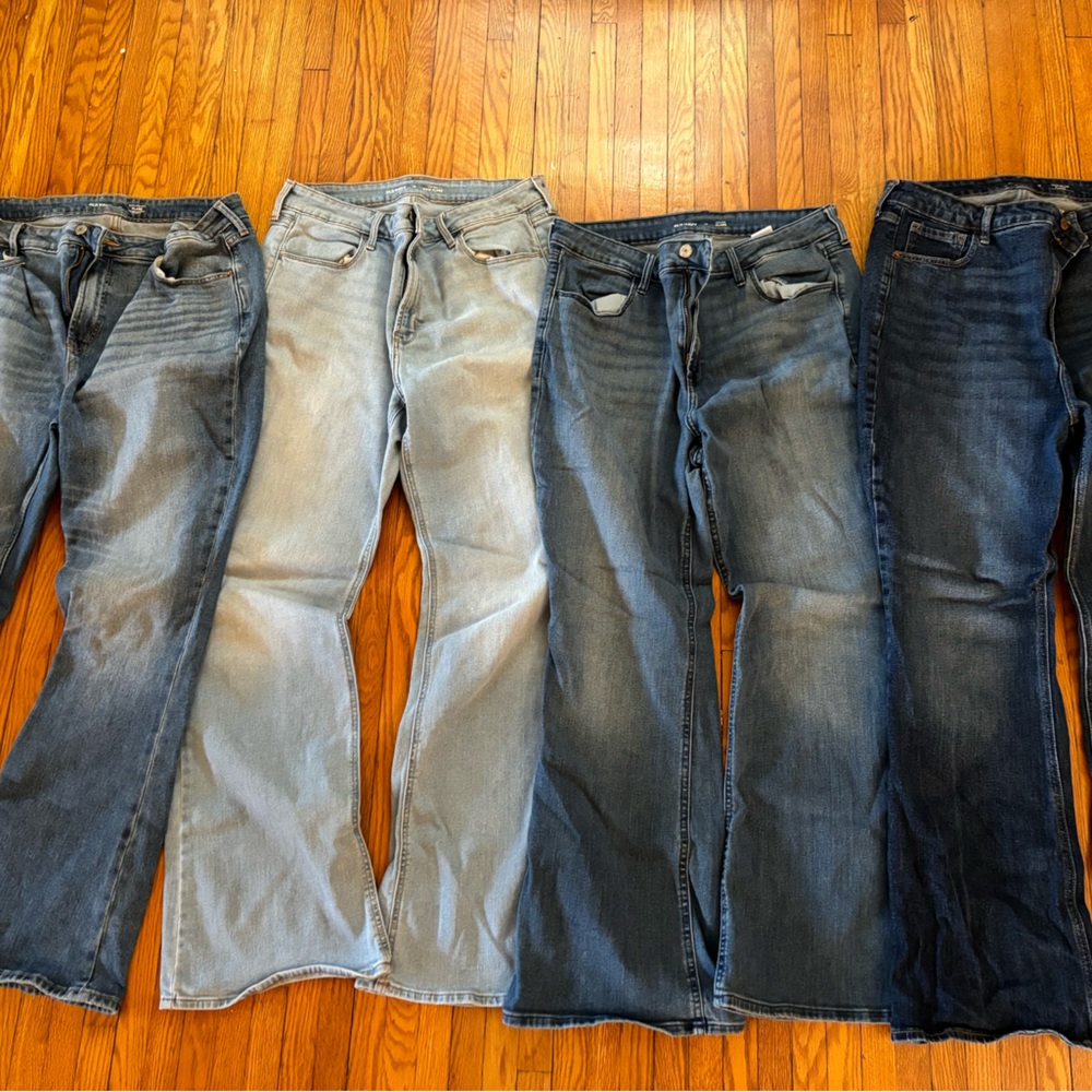 Old Navy High Rise WOW Flare jeans size 16 lot of four